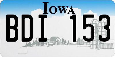 IA license plate BDI153