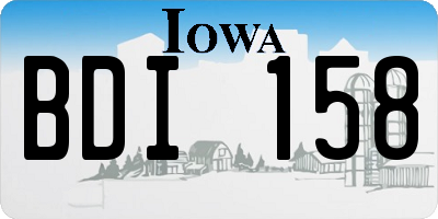 IA license plate BDI158