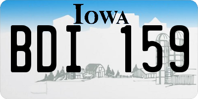 IA license plate BDI159