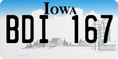 IA license plate BDI167