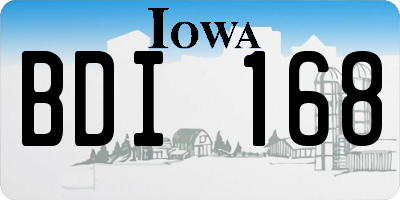 IA license plate BDI168