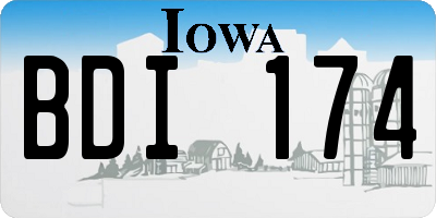 IA license plate BDI174