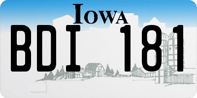 IA license plate BDI181