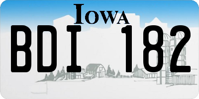 IA license plate BDI182