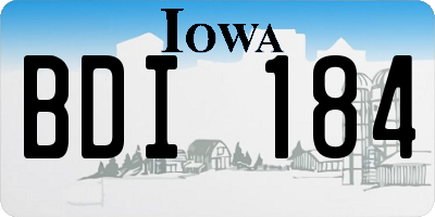 IA license plate BDI184