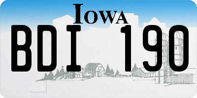 IA license plate BDI190