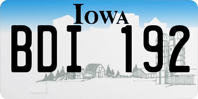 IA license plate BDI192
