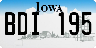 IA license plate BDI195