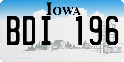 IA license plate BDI196