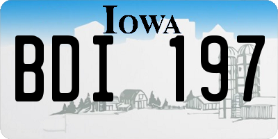 IA license plate BDI197