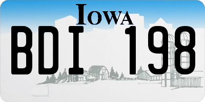 IA license plate BDI198