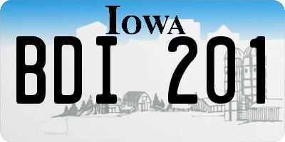 IA license plate BDI201