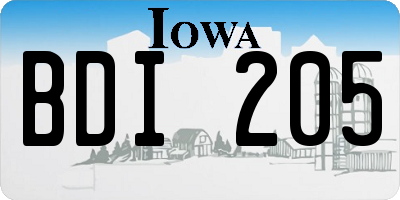IA license plate BDI205