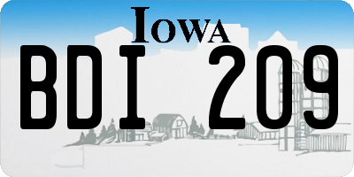 IA license plate BDI209