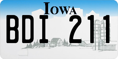 IA license plate BDI211