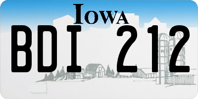 IA license plate BDI212