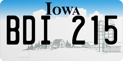 IA license plate BDI215