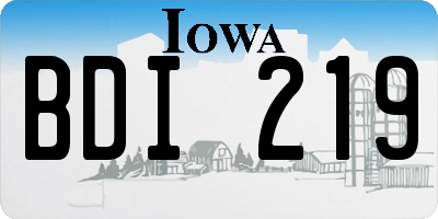 IA license plate BDI219