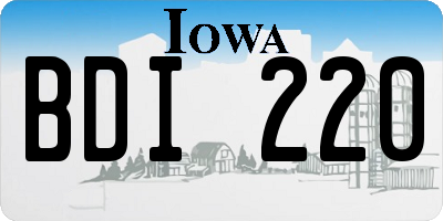 IA license plate BDI220