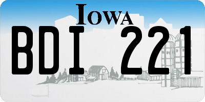 IA license plate BDI221