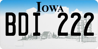IA license plate BDI222