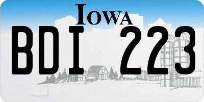 IA license plate BDI223