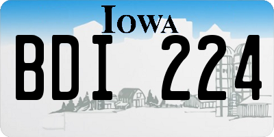 IA license plate BDI224