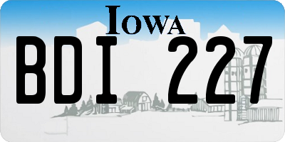 IA license plate BDI227