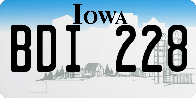 IA license plate BDI228