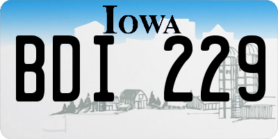 IA license plate BDI229