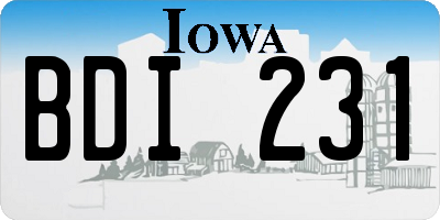 IA license plate BDI231