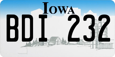 IA license plate BDI232