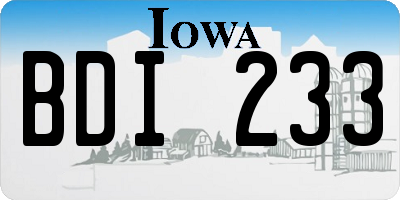 IA license plate BDI233