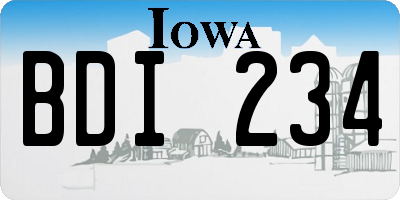 IA license plate BDI234
