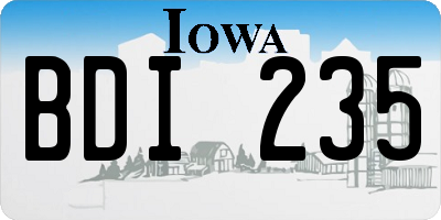 IA license plate BDI235