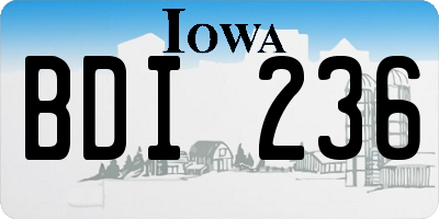 IA license plate BDI236