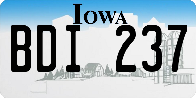 IA license plate BDI237