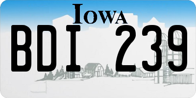 IA license plate BDI239