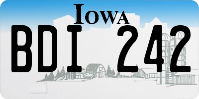 IA license plate BDI242