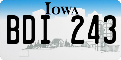 IA license plate BDI243
