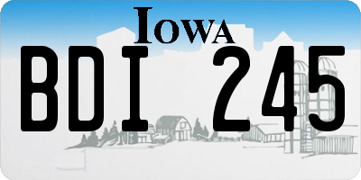 IA license plate BDI245