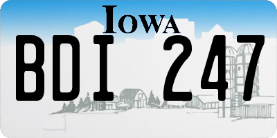 IA license plate BDI247