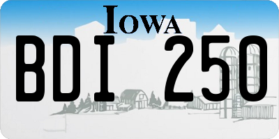 IA license plate BDI250