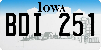 IA license plate BDI251