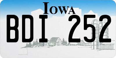 IA license plate BDI252