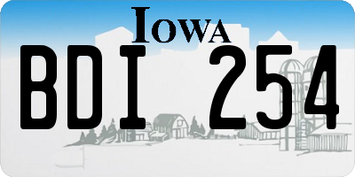 IA license plate BDI254