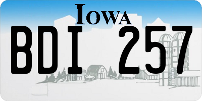 IA license plate BDI257