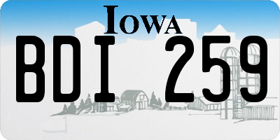 IA license plate BDI259