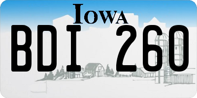 IA license plate BDI260