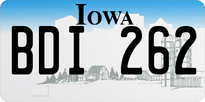 IA license plate BDI262